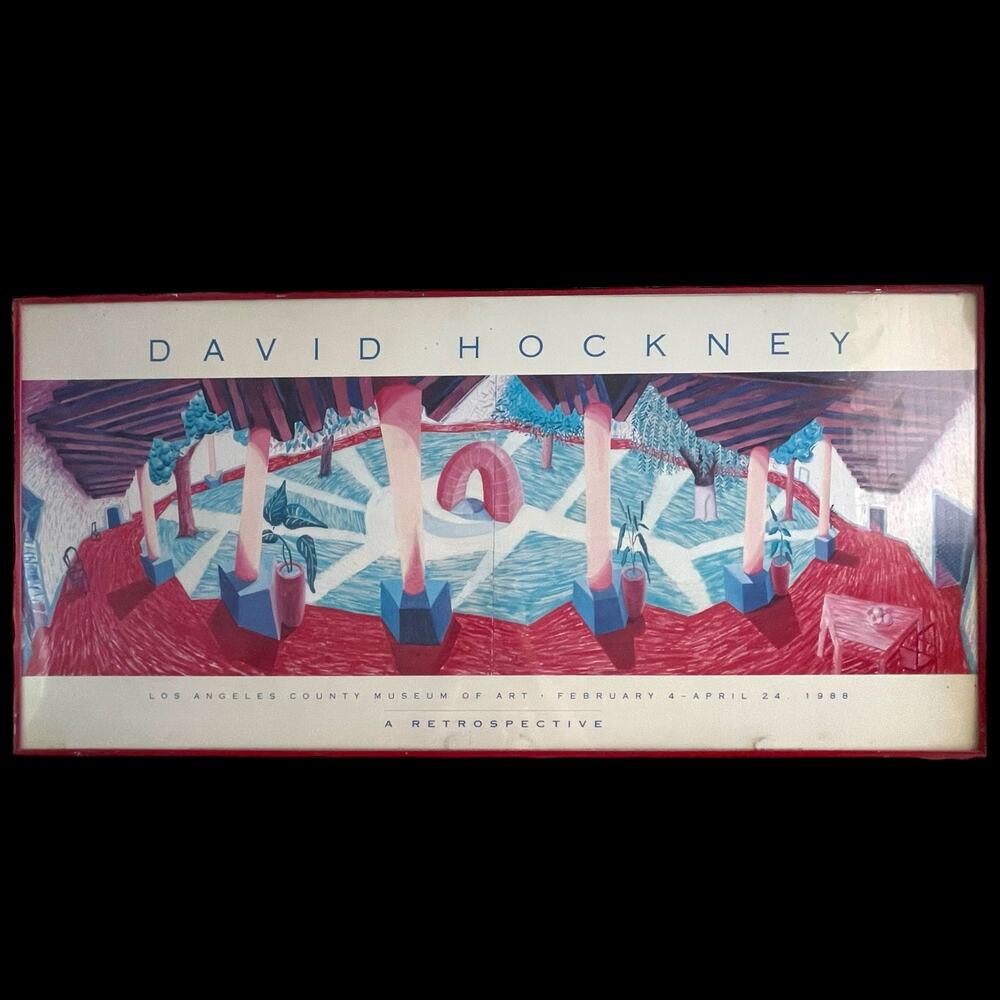 David Hockney - A Walk Around The Hotel Courtyard, Acatlan’ Original Poster 1988
